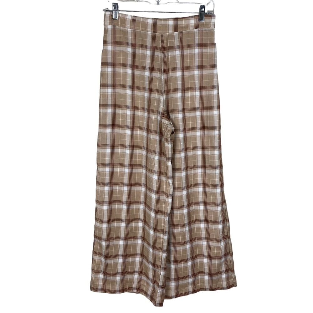 Miss Love Wide Leg Plaid Pants
